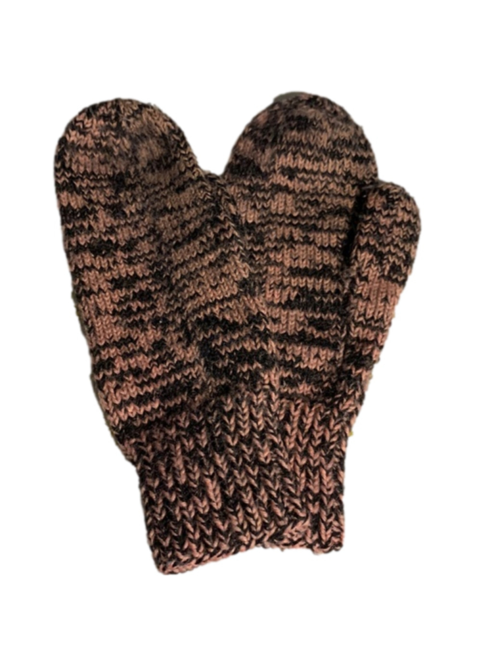 Pink and black handmade mittens